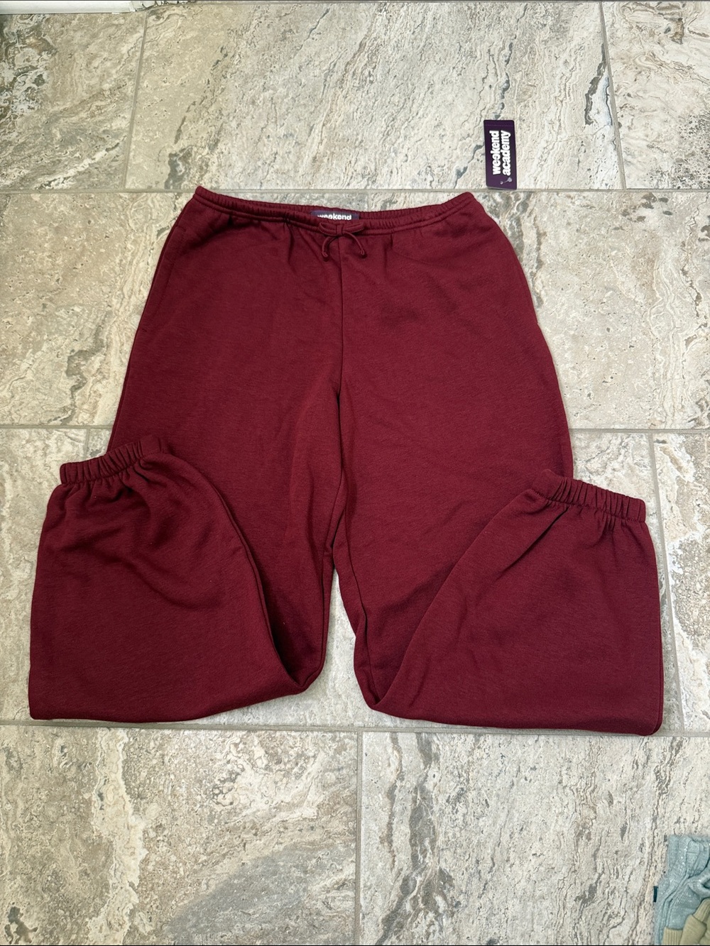 NWT Size Large (10-12) Weekend Academy Burgundy Sweatpants